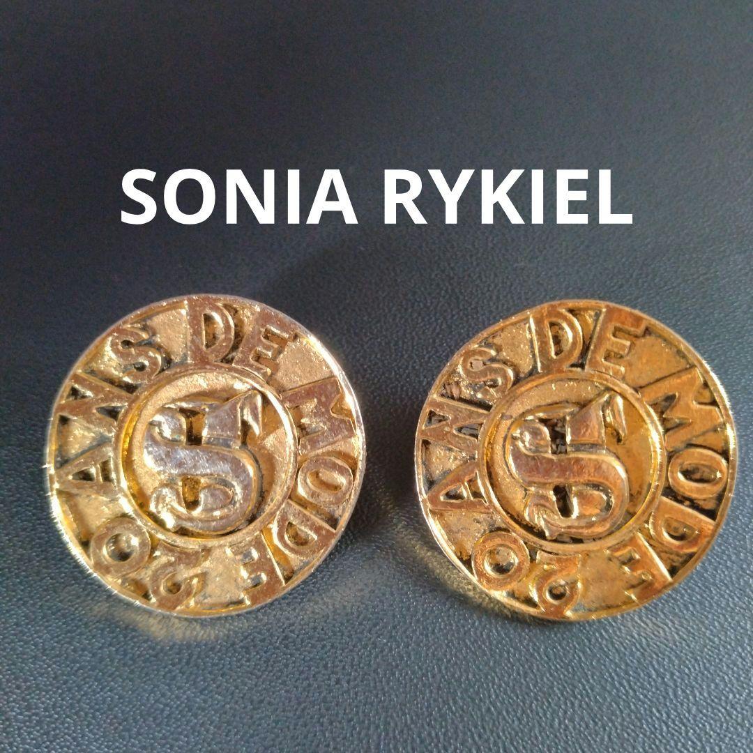 SONIA RYKIEL　ヴィンテージイヤリング　ラウンド　メダリオン