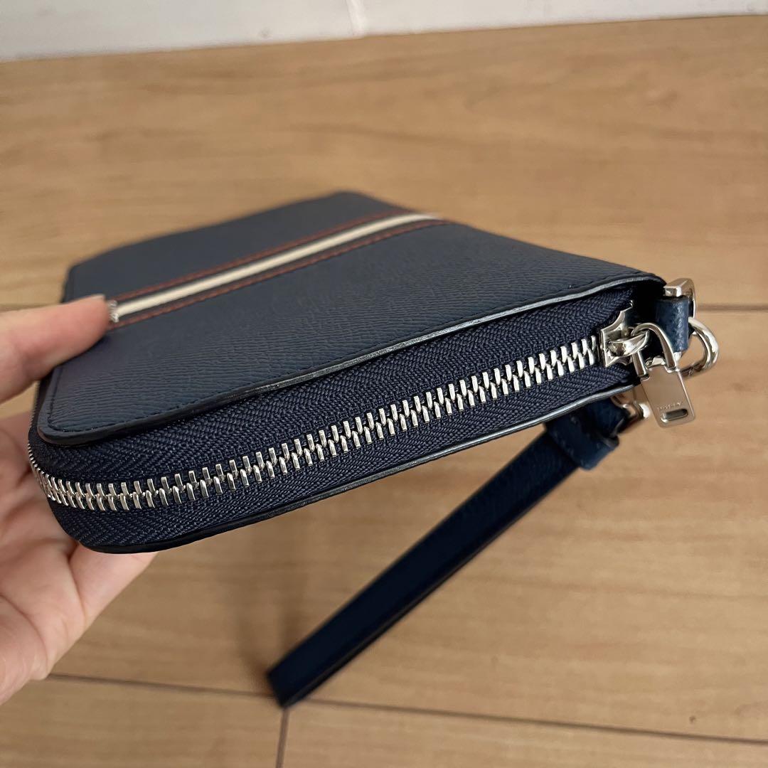 ✨️未使用級✨️ BALLY バリー 財布 長財布 ストライプ ネイビー レザー