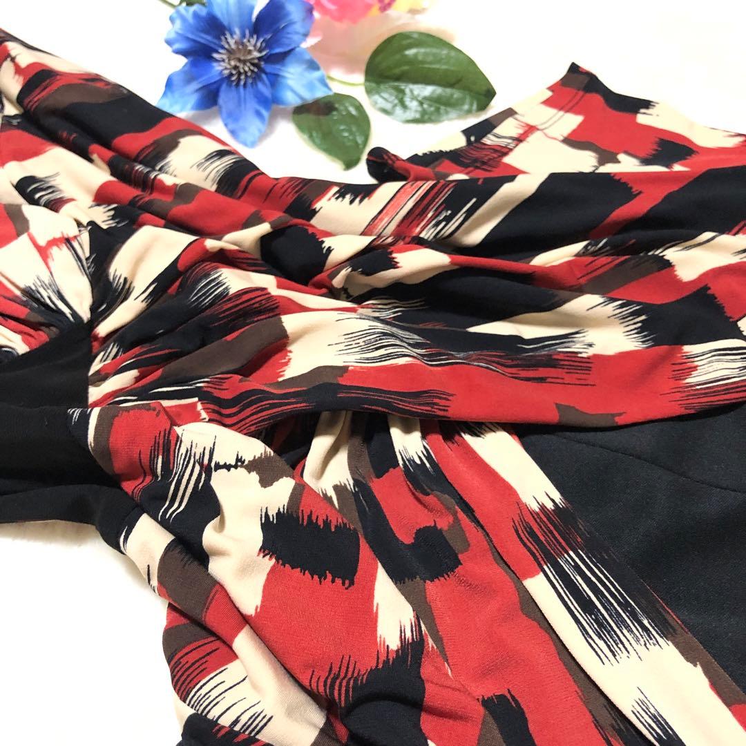 ほぼ新品　ローラアシュレイ　カシュクールワンピース　着物風　極上Aライン　秋冬⭕️ 