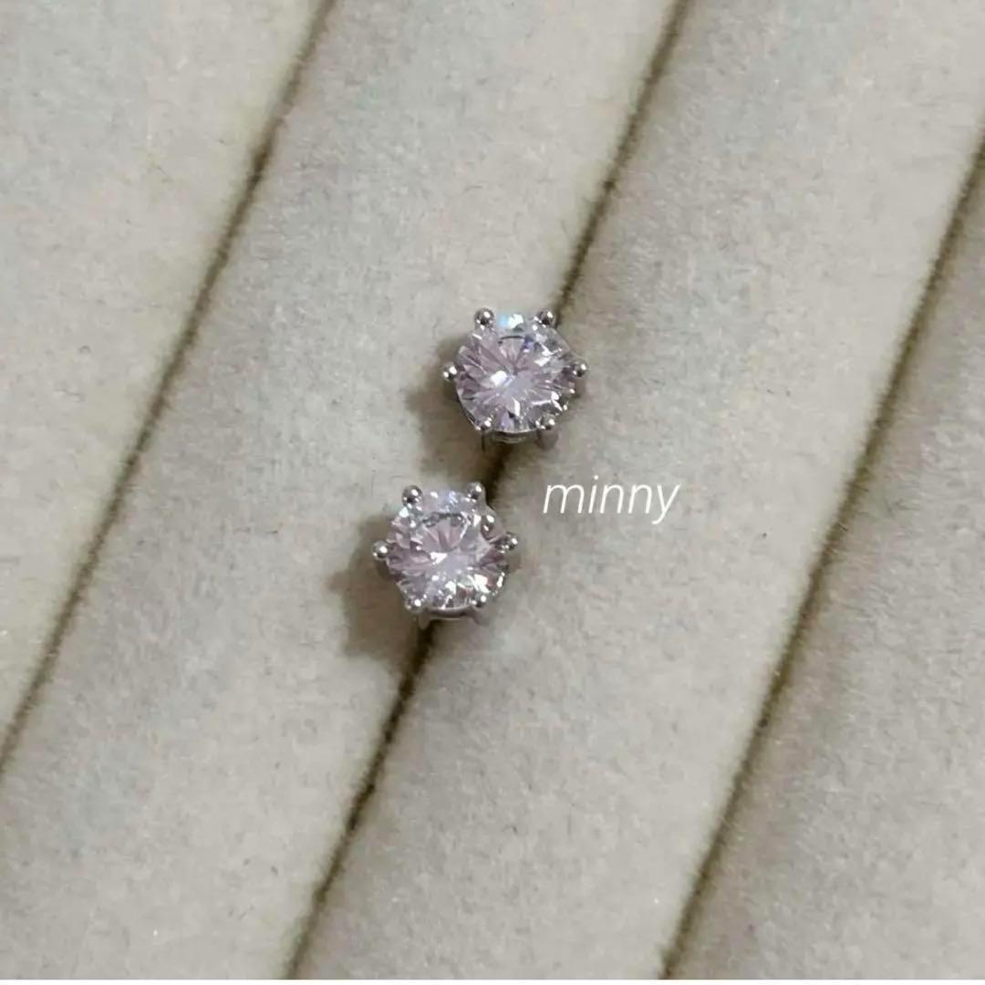 最高品質 モアサナイト 6爪 （1ct） 人工ダイヤ ピアス silver 最高品質 モアサナイト 6爪 （1ct） 人工ダイヤ ピアス silver