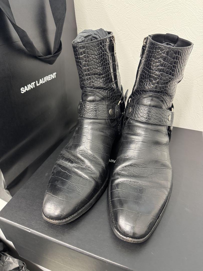 SAINT LAURENT リングブーツ クロコ 27㎝
