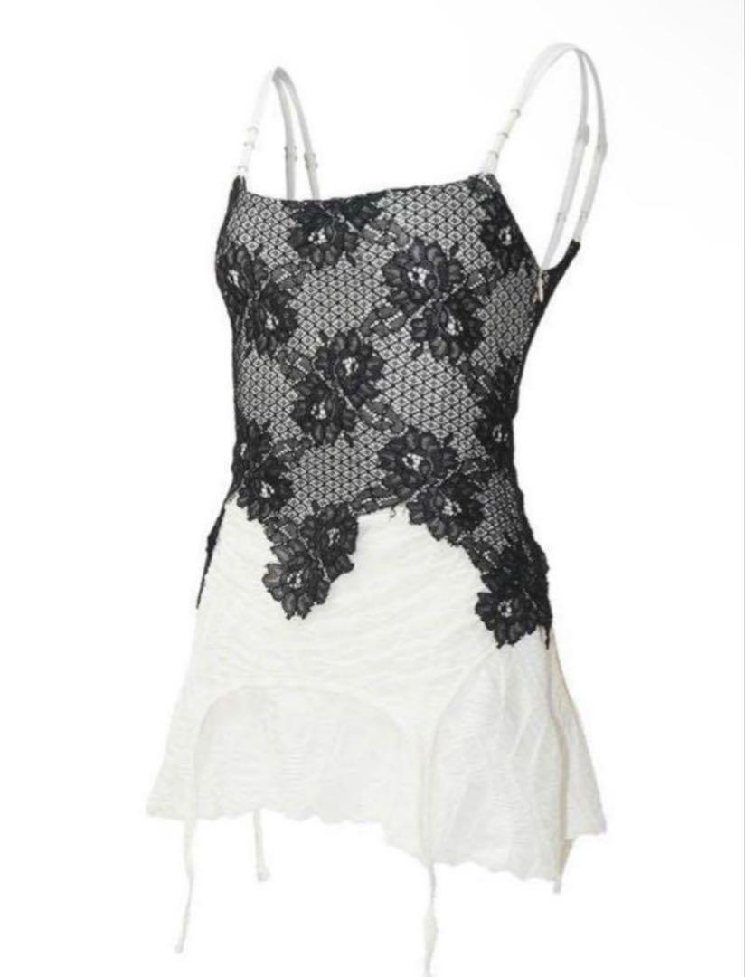 ワンピース S cutting lace dress theredthread theredthread S cutting lace dress wh bk - メルカリ