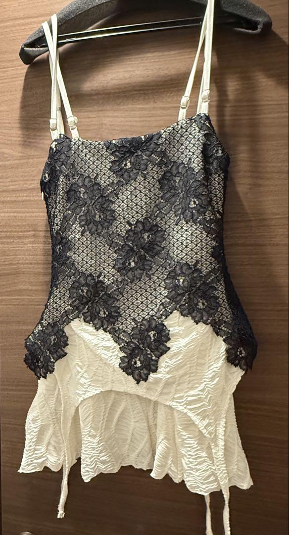 ワンピース S cutting lace dress theredthread theredthread S cutting lace dress wh bk - メルカリ