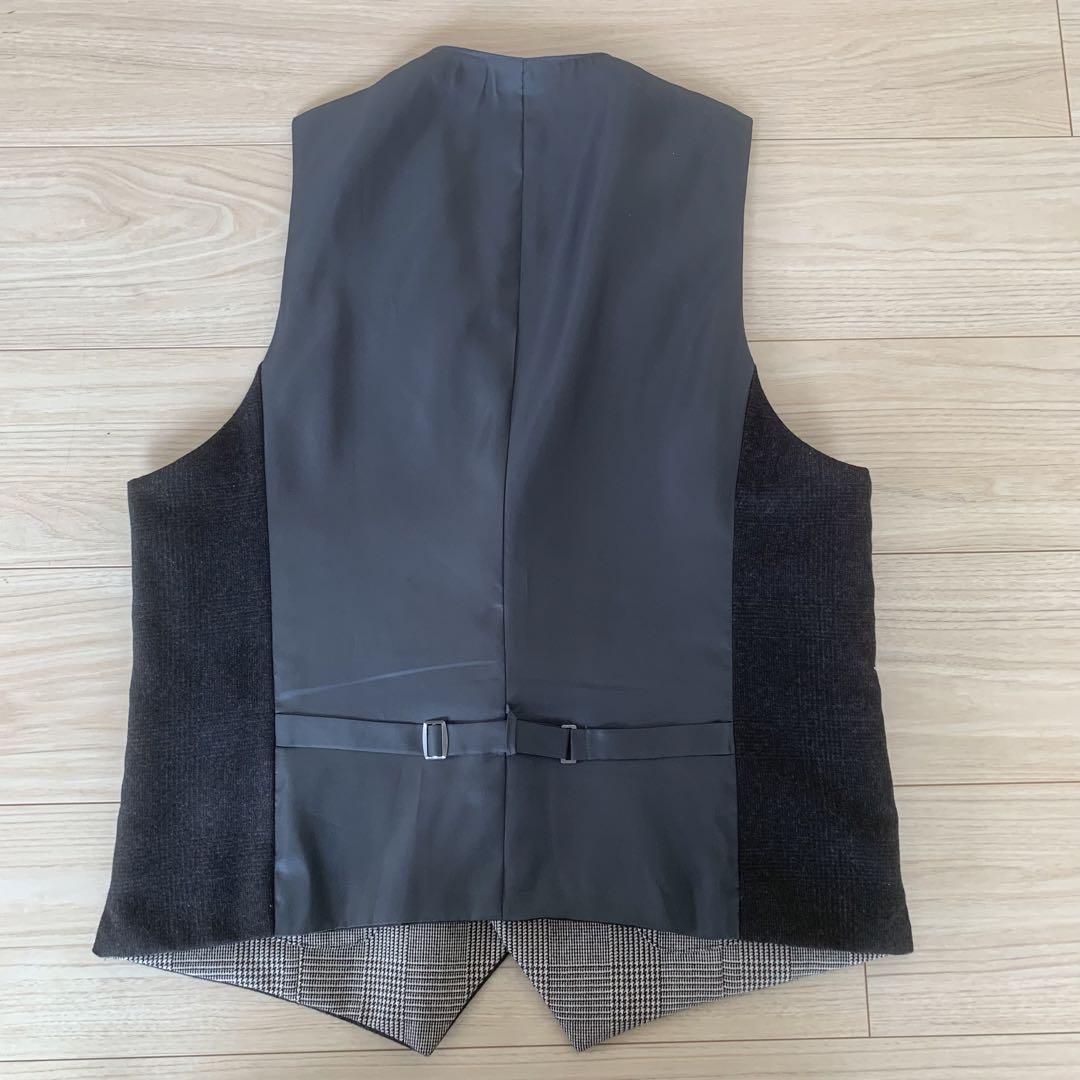 3ピースSUIT SELECTグレンチェック NEW ZEALAND WOOL