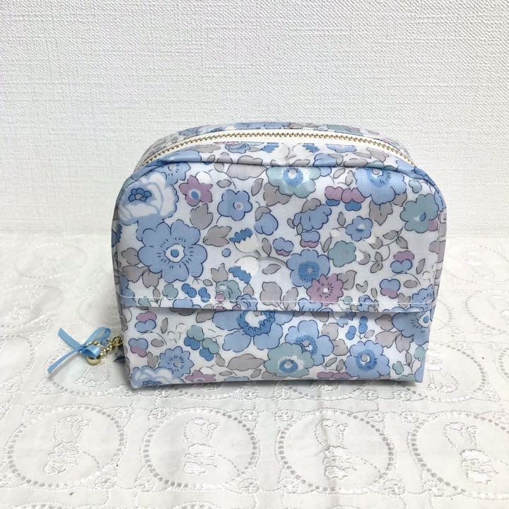 ティッシュケース付きポーチ　リバティ　ラミネート　ベッツィ