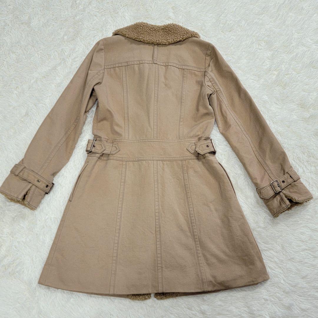 BURBERRY バーバリー ステンカラーコート ボア襟 ベージュ BURBERRY バーバリー ステンカラーコート ボア襟 ベージュ