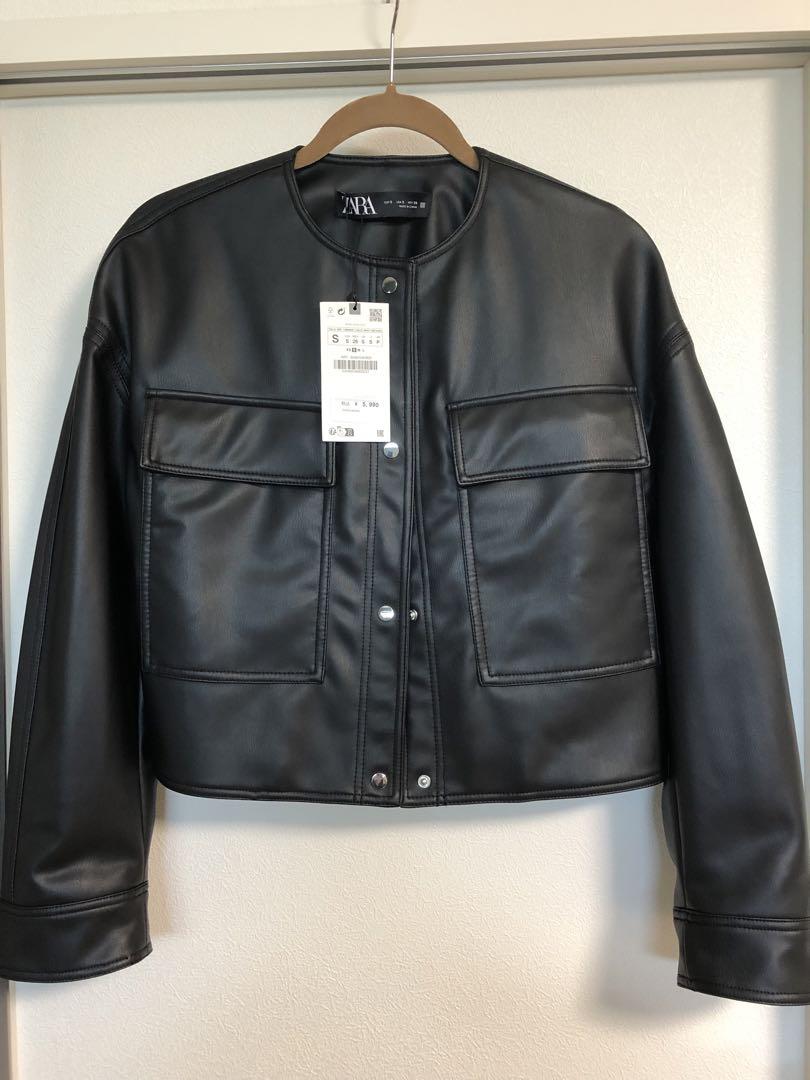 ZARA ショートキルティングフェイクレザージャケット　S ZARA ショートキルティングフェイクレザージャケット S - メルカリ