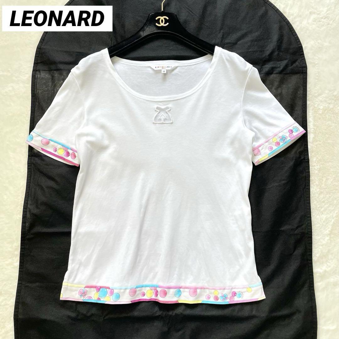 LEONARD レオナール 半袖 Tシャツ L 花柄 日本製 マルチ