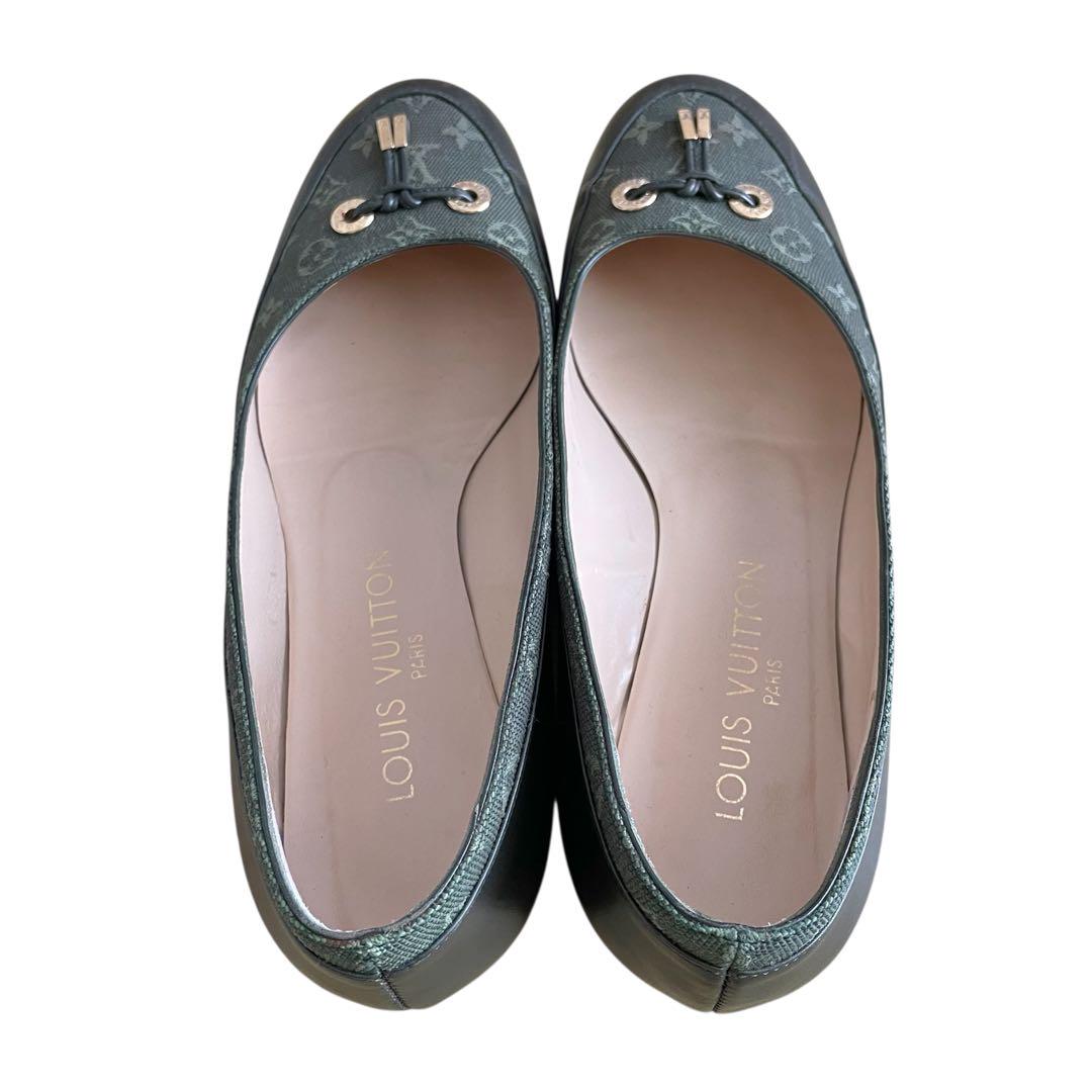 VUITTON|ルイヴィトン|タッセルパンプス|キャンバス|カーキ