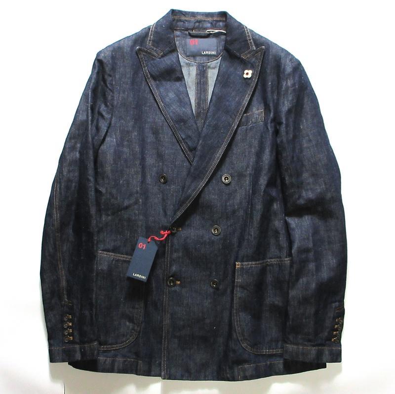 新品 LARDINI ラルディーニ コットン リネン デニム ダブル