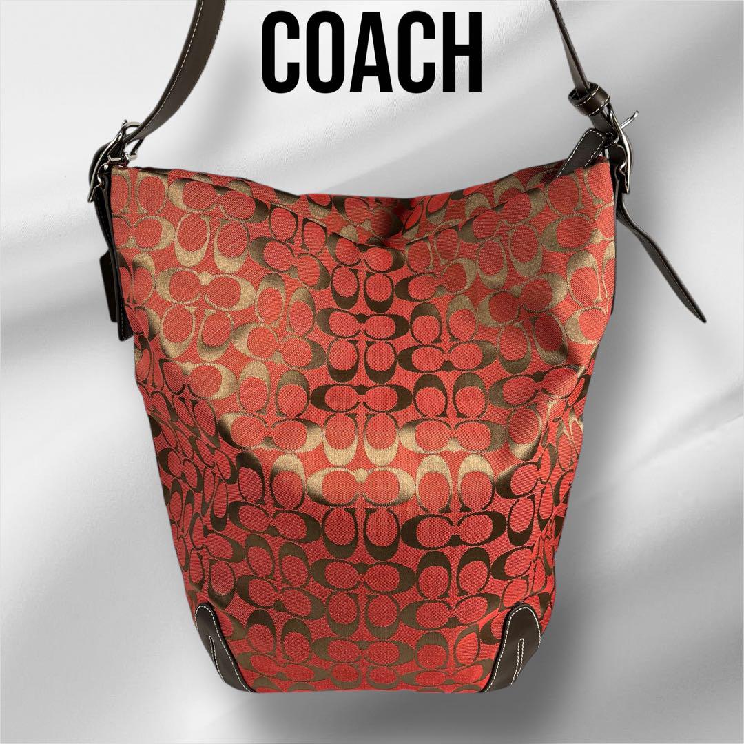 COACH　コーチ　ダッフルショルダーバッグ 肩掛け レッド　6083
