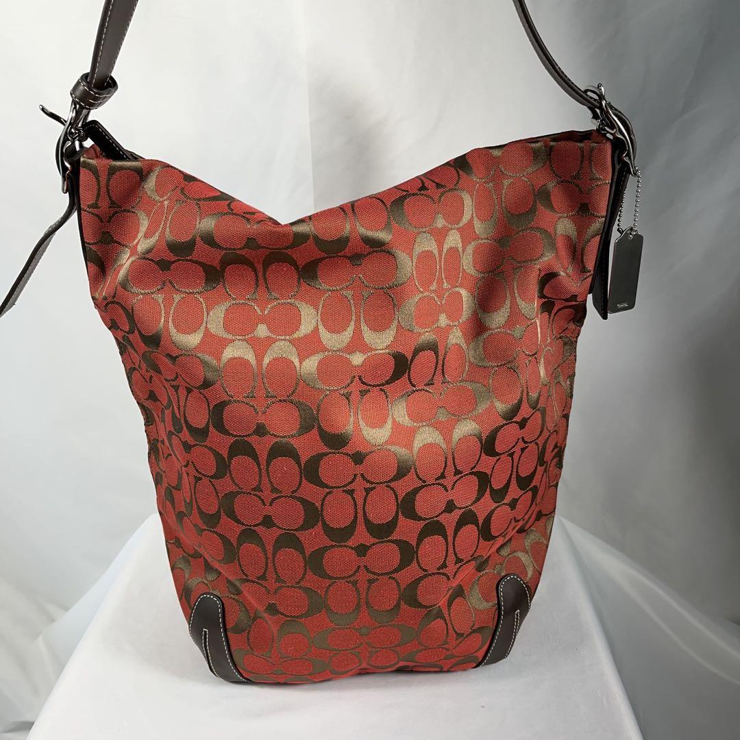 COACH　コーチ　ダッフルショルダーバッグ 肩掛け レッド　6083