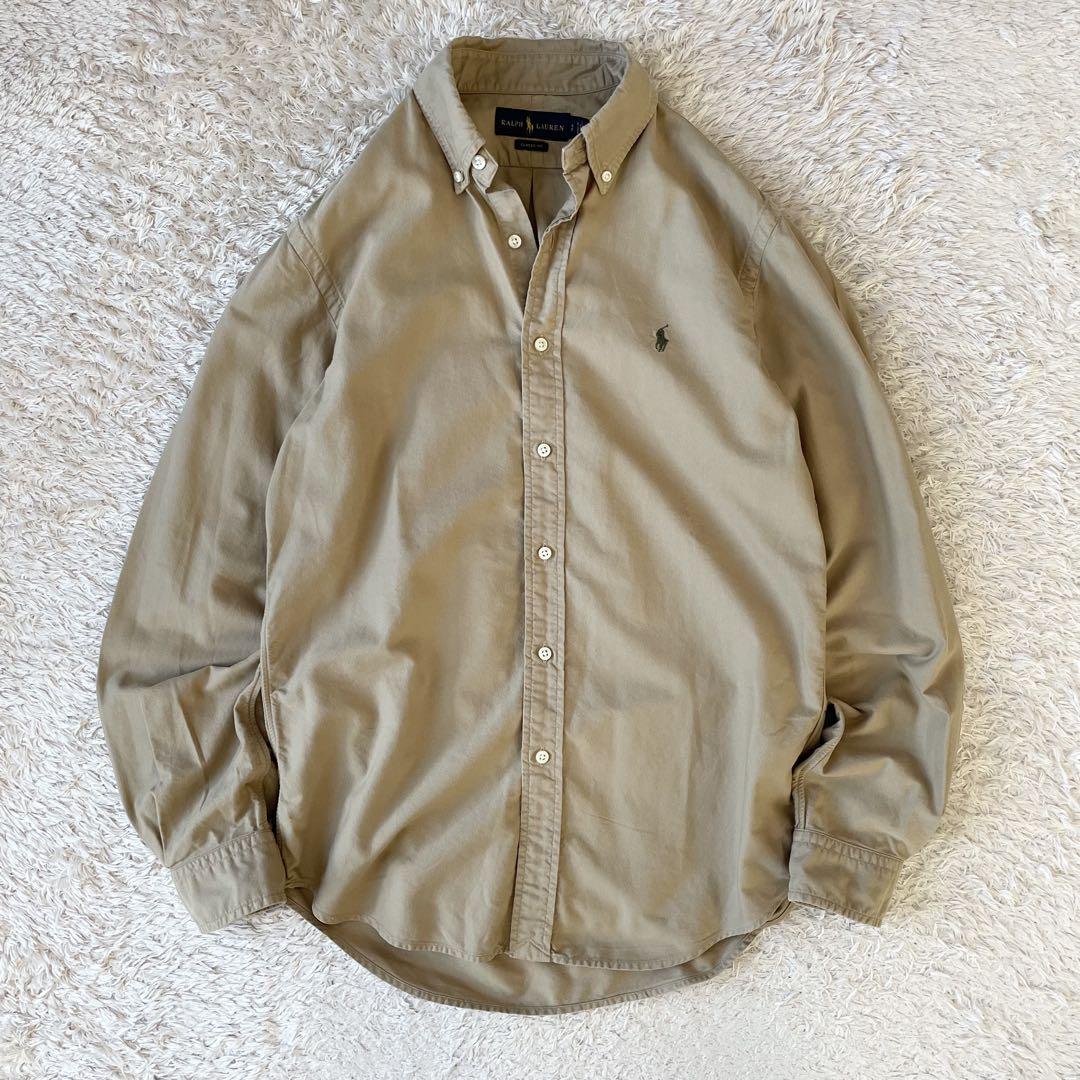 ラルフローレン 極美品 現行 クラシックフィットシャツ S ベージュ
