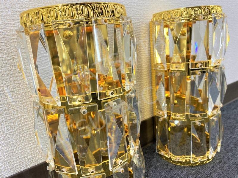 壁掛トラックシャンデリアBA15S口金仕様２個セットフルゴールドメッキ デコトラ