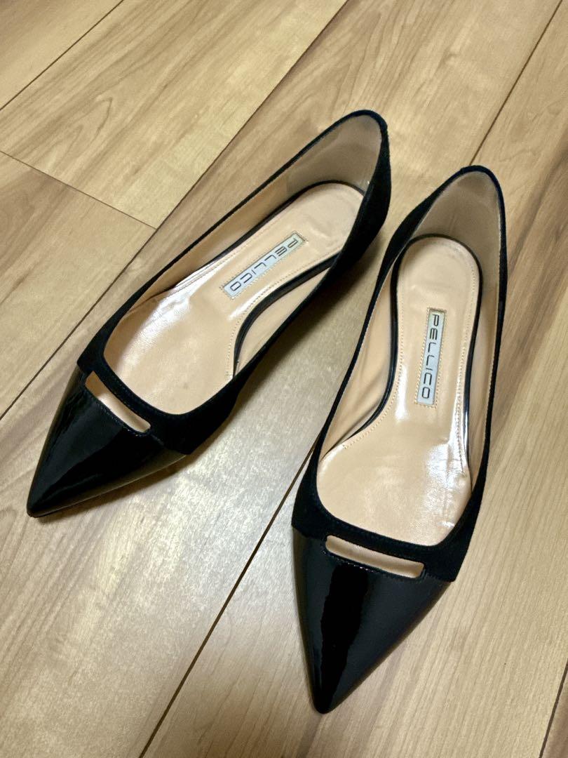 PELLECO サイズ37ブラック フラットシューズ