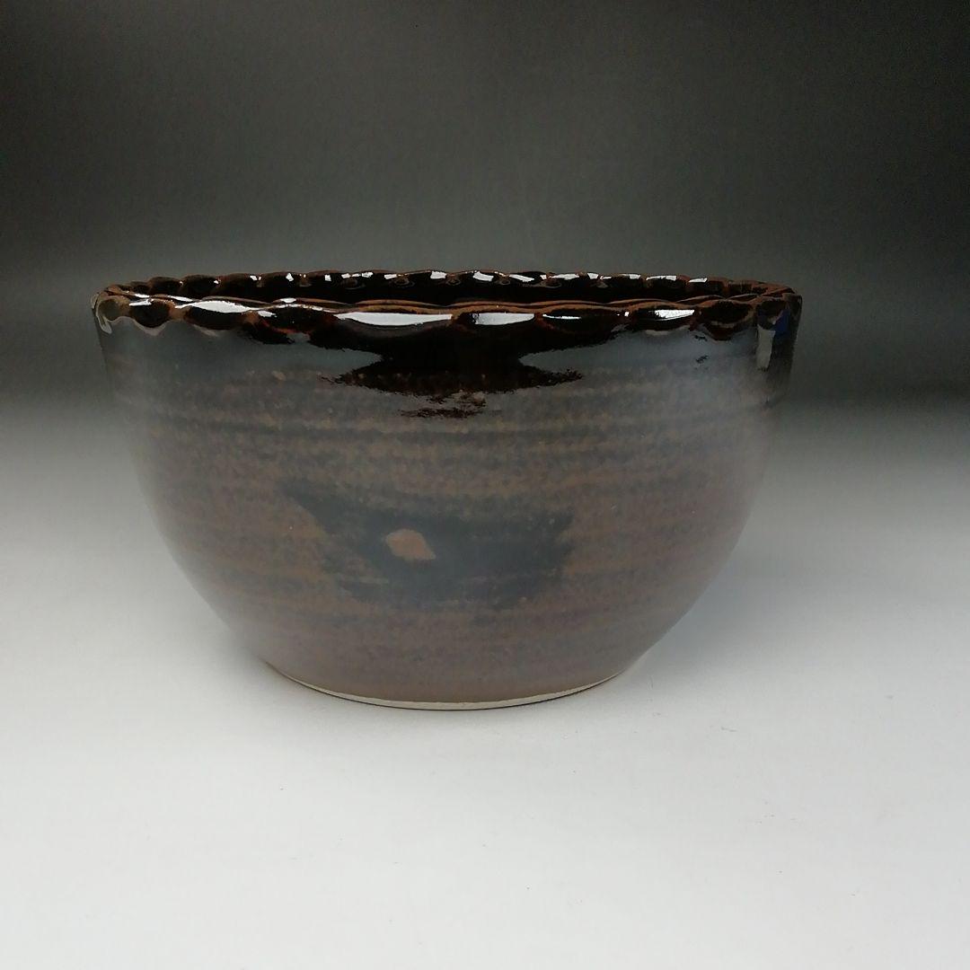 Ｔ２１２　建水　『膳所焼』『輪花　建水』『淡海ぜぜ陽炎園造』　共箱　茶道具 0104211118_5c2f4d661ae99.jpg