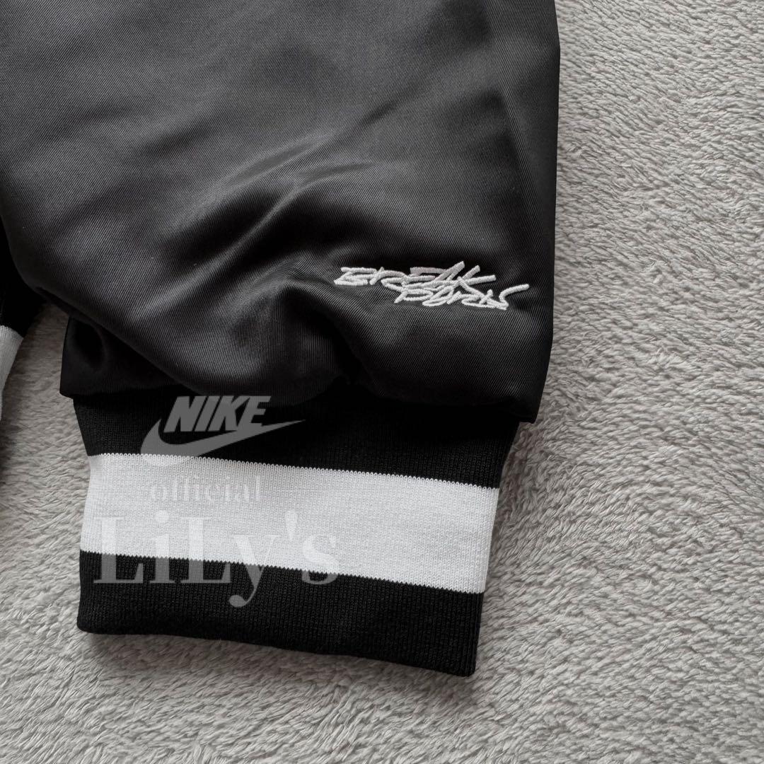 1新品NIKEブレイキン　サテン　ジャケット　2XLサイズ　MA-1　黒ブラック