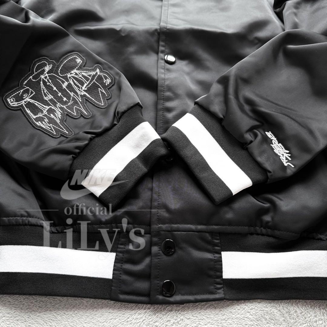 1新品NIKEブレイキン　サテン　ジャケット　2XLサイズ　MA-1　黒ブラック