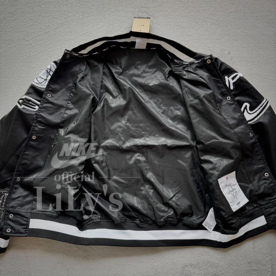 1新品NIKEブレイキン　サテン　ジャケット　2XLサイズ　MA-1　黒ブラック