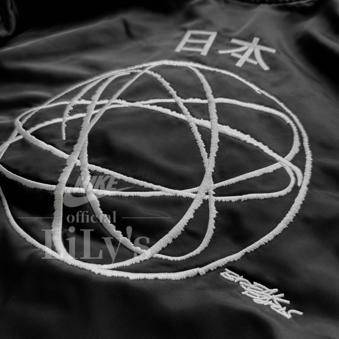 1新品NIKEブレイキン　サテン　ジャケット　2XLサイズ　MA-1　黒ブラック