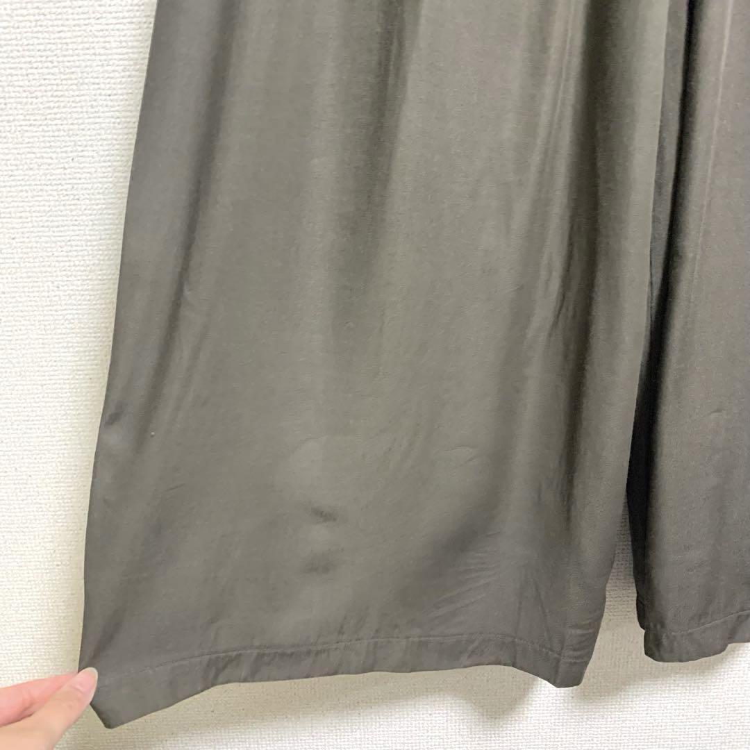 Gabardine K.T洗える キュプラレーヨン ゴムガウチョパンツ