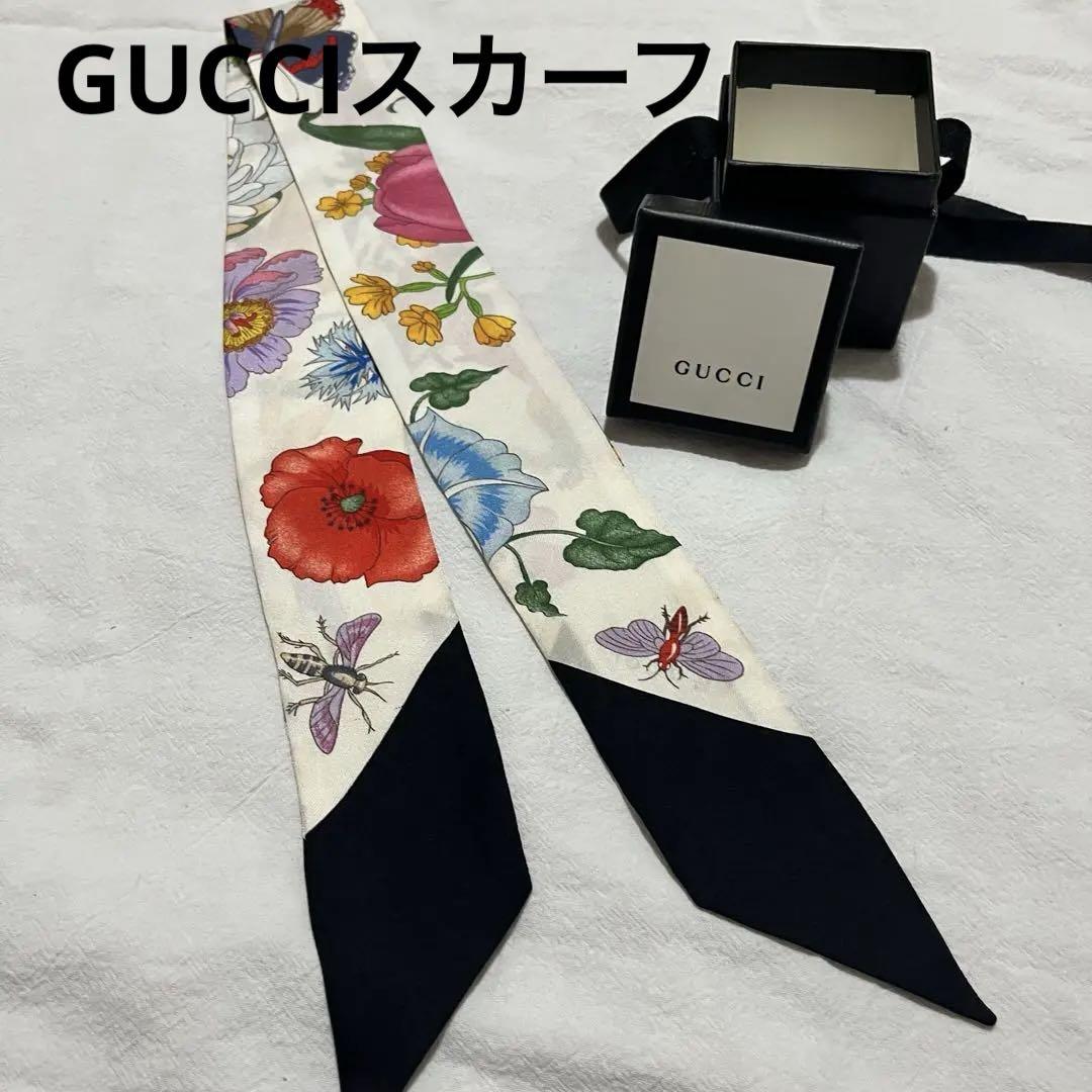 GUCCI 花柄シルクハンカチ 約53cm x 53cm GUCCI 花柄 シルクスカーフ - メルカリ