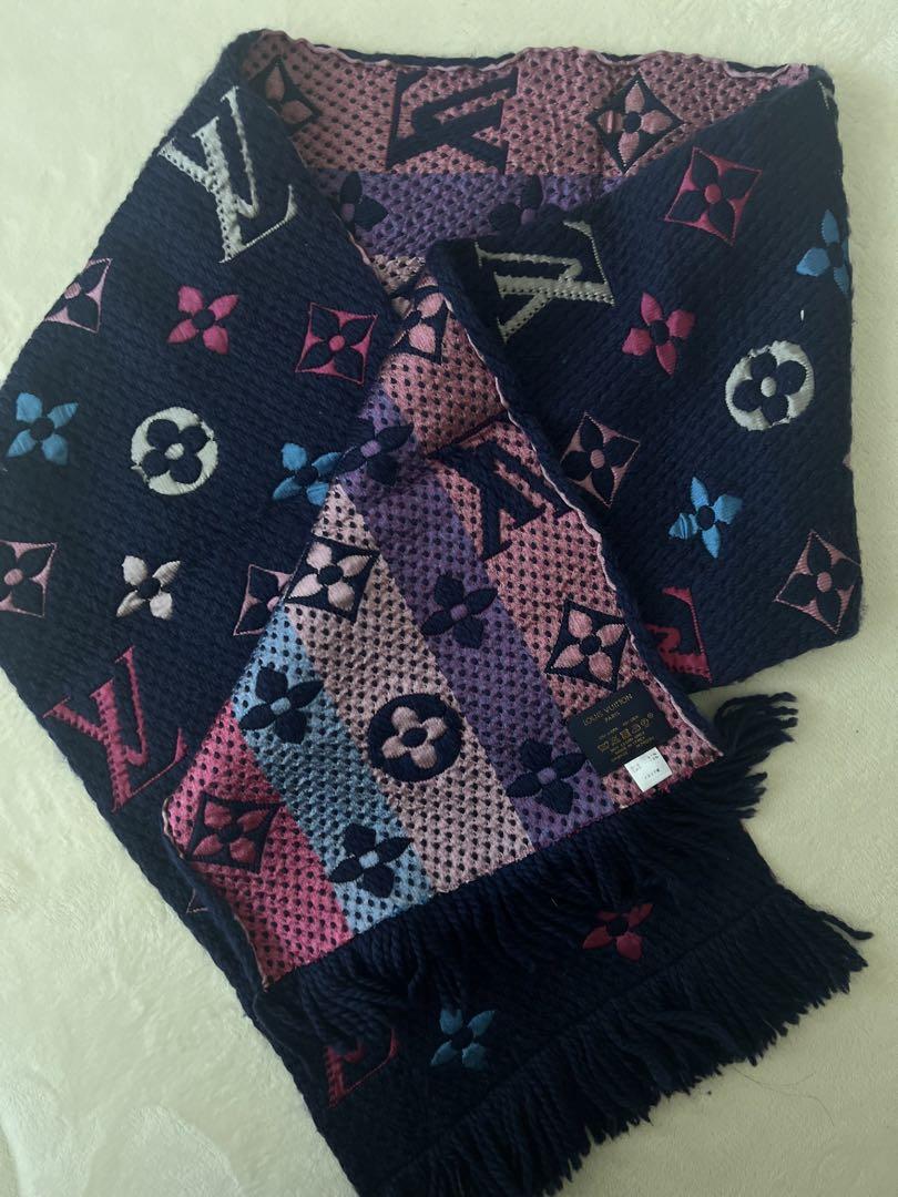 LOUIS VUITTON マフラー ネイビー ピンク