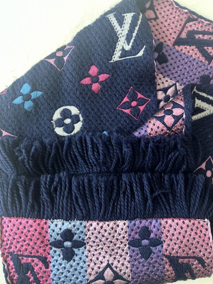 LOUIS VUITTON マフラー ネイビー ピンク