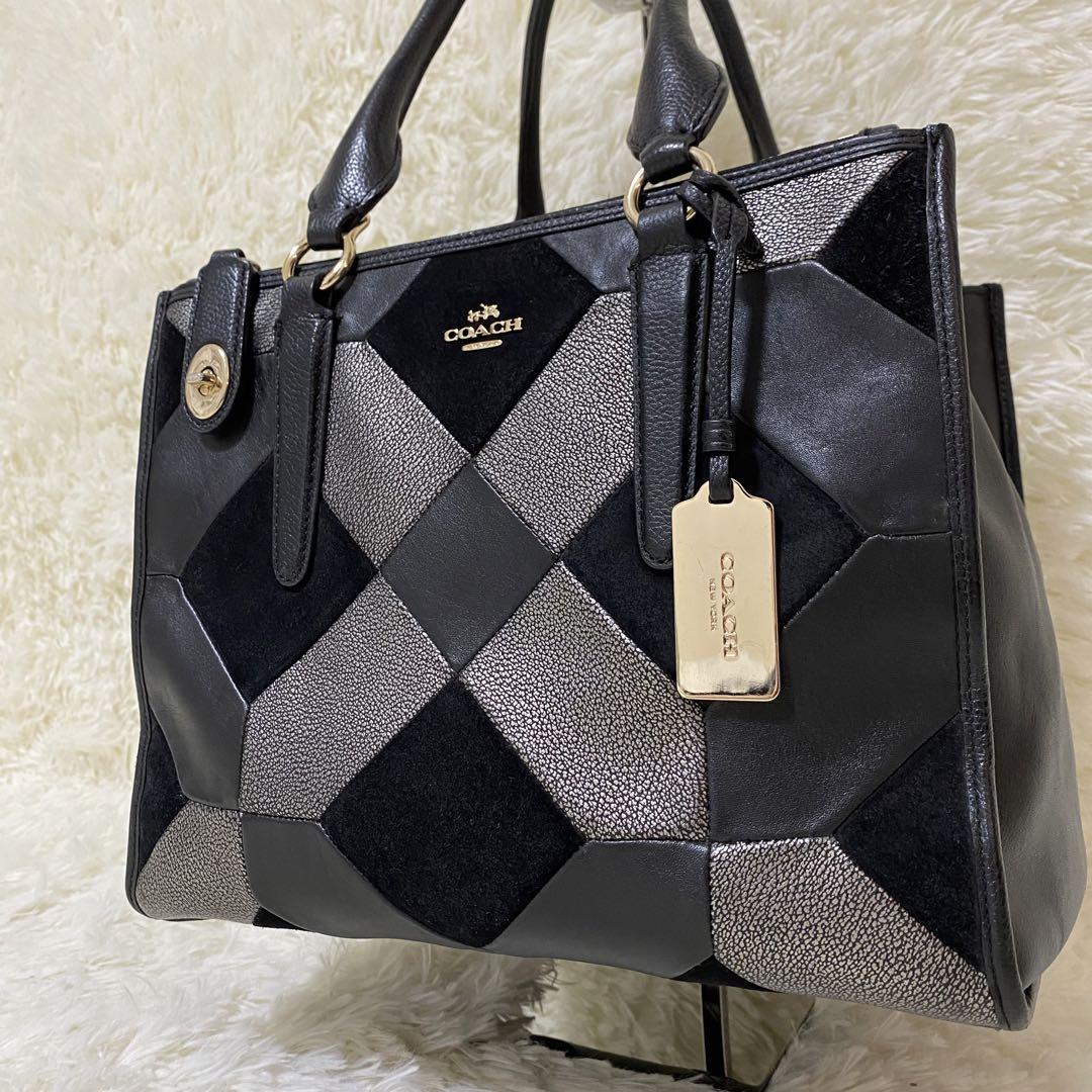 【美品】COACH コーチ クロスビー キャリーオール パッチワーク