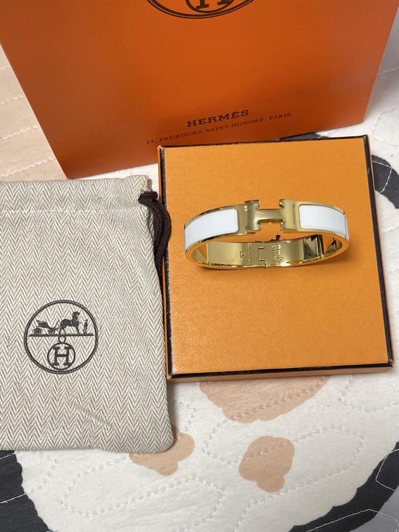HERMES ゴールド ホワイト バングル HERMES ホワイトゴールド バングル - メルカリ
