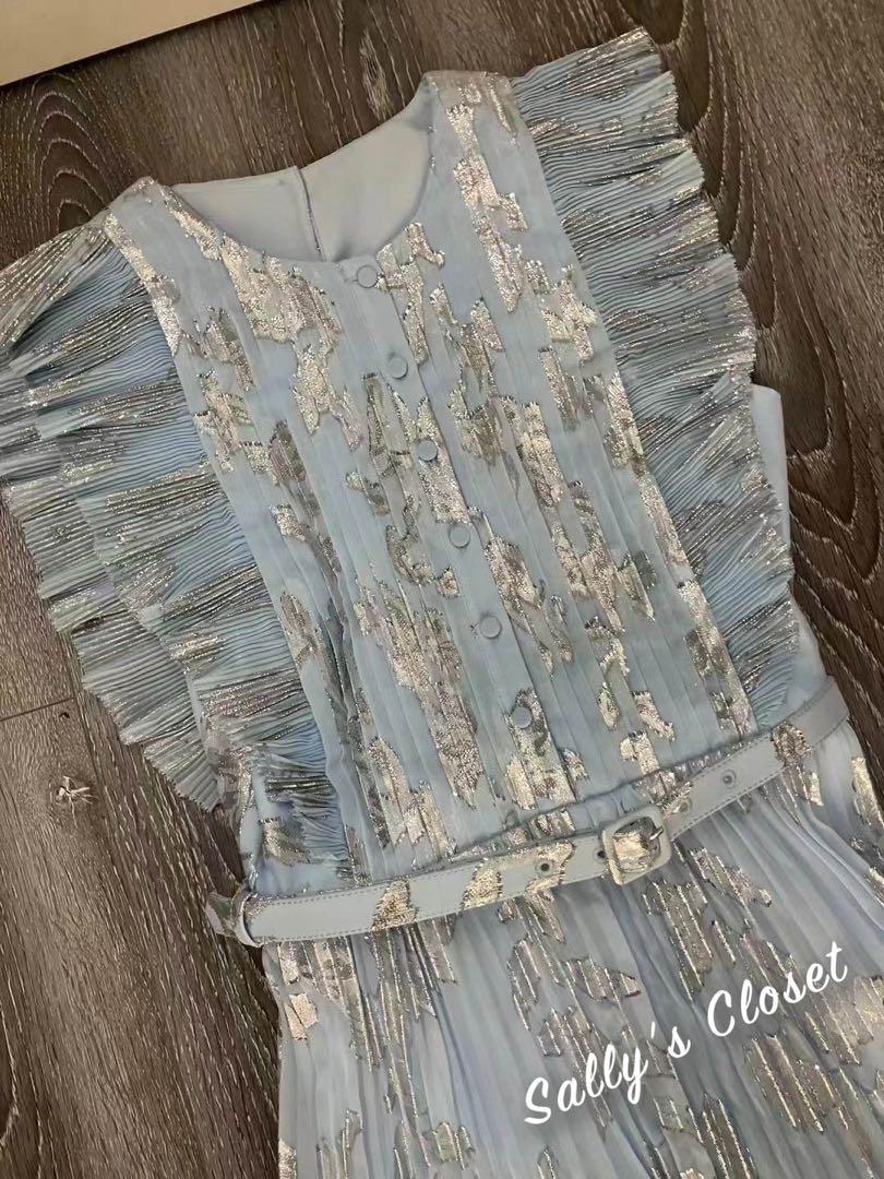 ❤️25新作 新品♡ SelfPortrait 水色花柄膝丈ワンピース♡　C42 ❤️25新作 新品♡ SelfPortrait 水色花柄膝丈ワンピース♡ C42