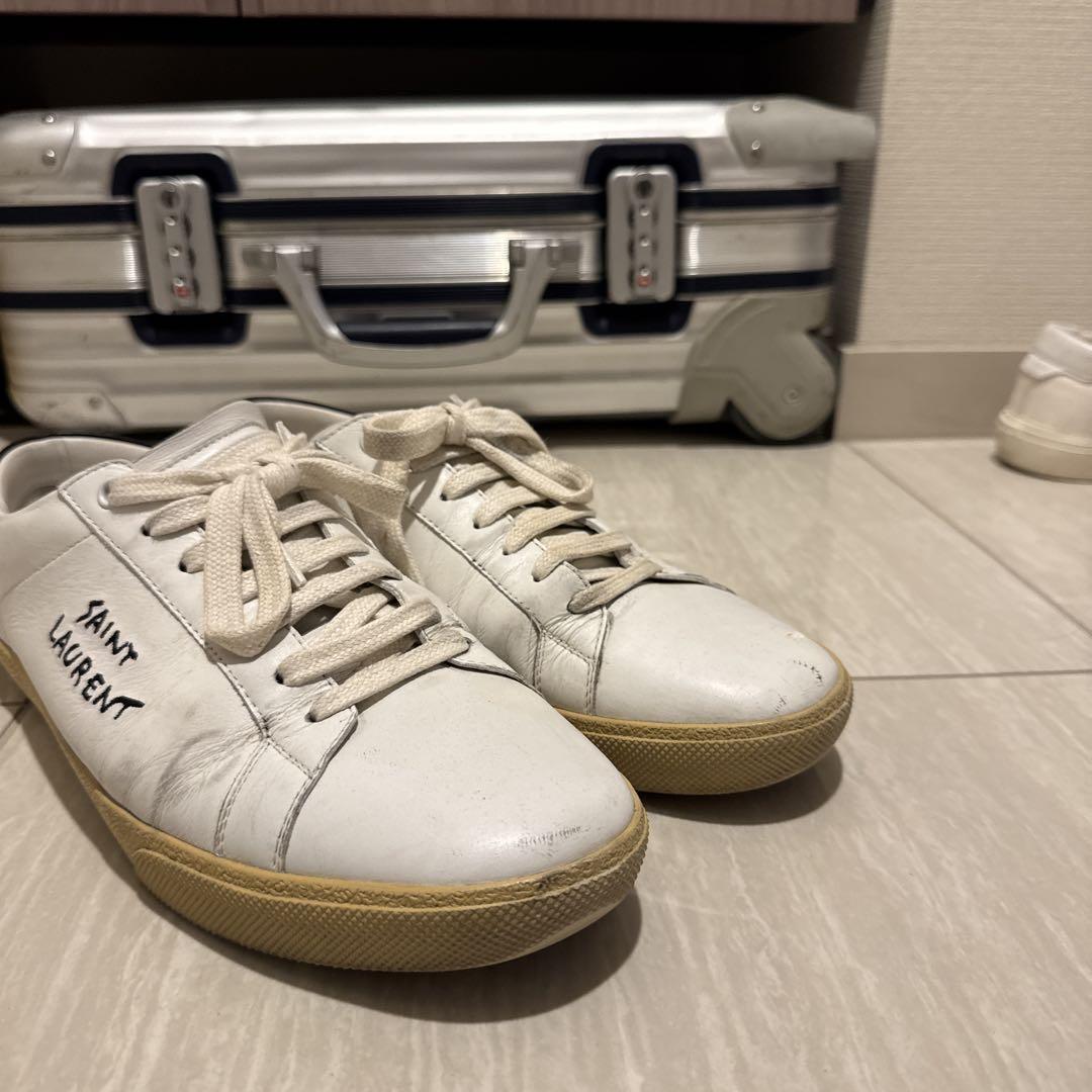 SAINT LAURENT ホワイト レザー スニーカー