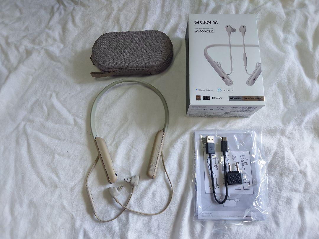 ジャンク品■SONY WI-1000XM2 ワイヤレスイヤホン ベージュ