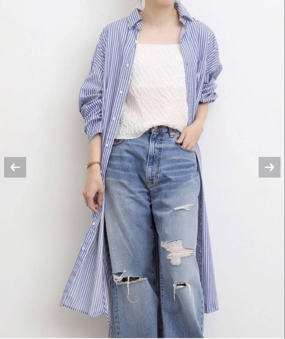 【Americana/アメリカーナ】STRIPE SHIRT Onepiece