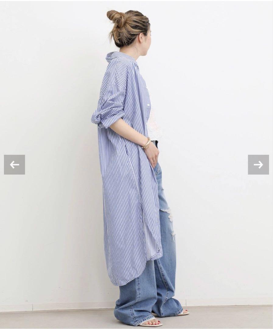 【Americana/アメリカーナ】STRIPE SHIRT Onepiece
