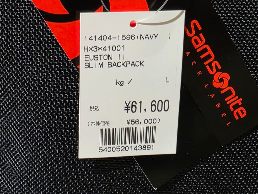 1回使用Samsoniteユーストンツースリムバックパック定価61,600円