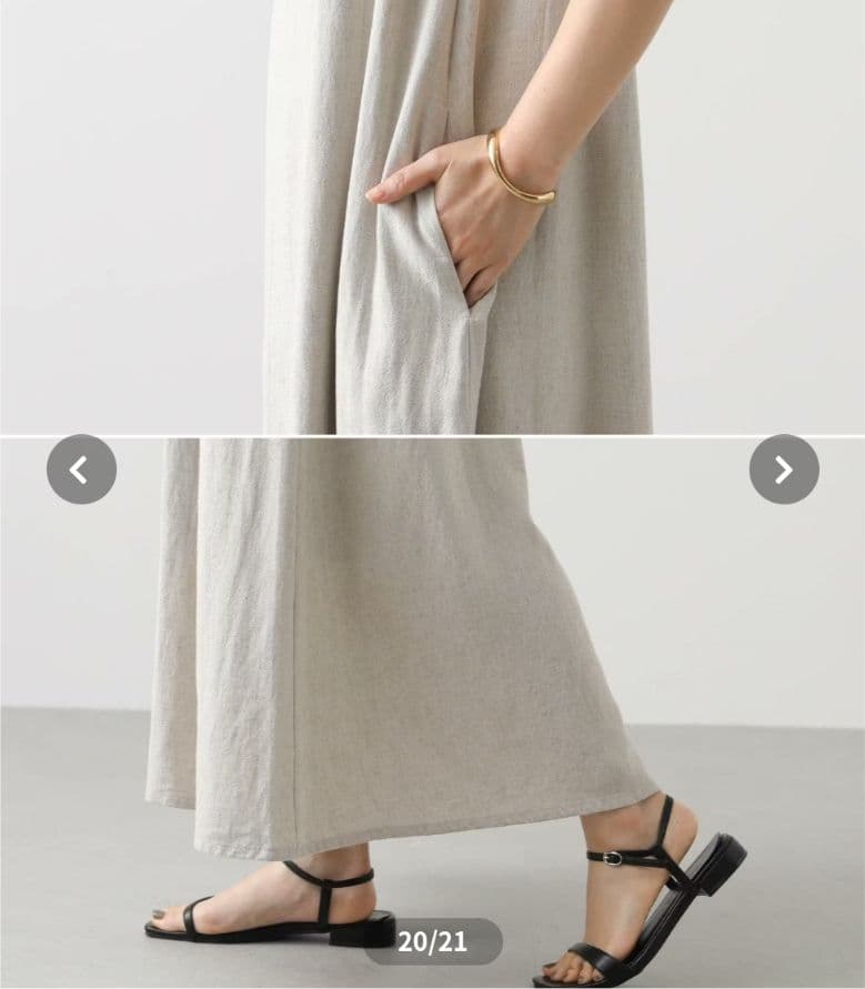 Gready Brilliant 麻バイカラーノースリワンピース 新品 Gready Brilliant 麻バイカラーノースリワンピース 新品