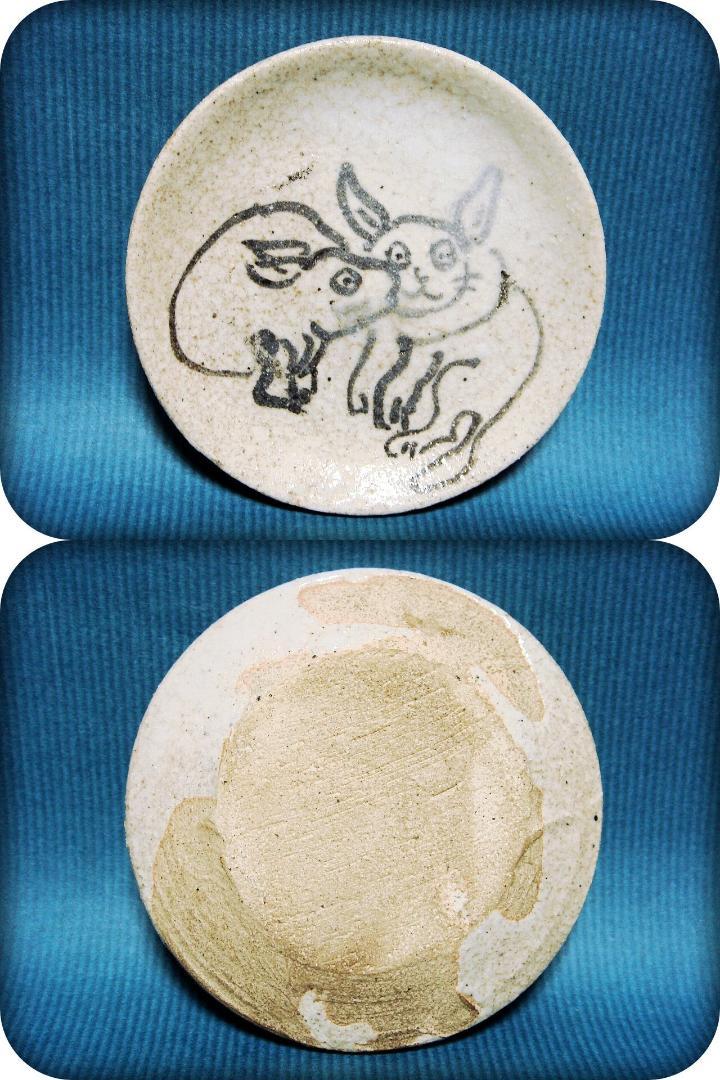 新作 704 骨董品 茶道具 古美術 アンティーク zOlbQ-m80838944018 志野焼 兎 豆皿 5枚 超激得高品質