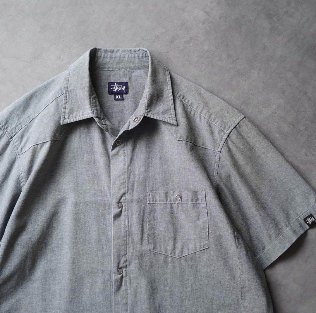 (古着)USA製 90s OLD STUSSY ワークシャツ 希少 XL
