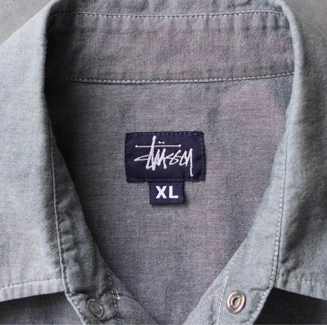 (古着)USA製 90s OLD STUSSY ワークシャツ 希少 XL