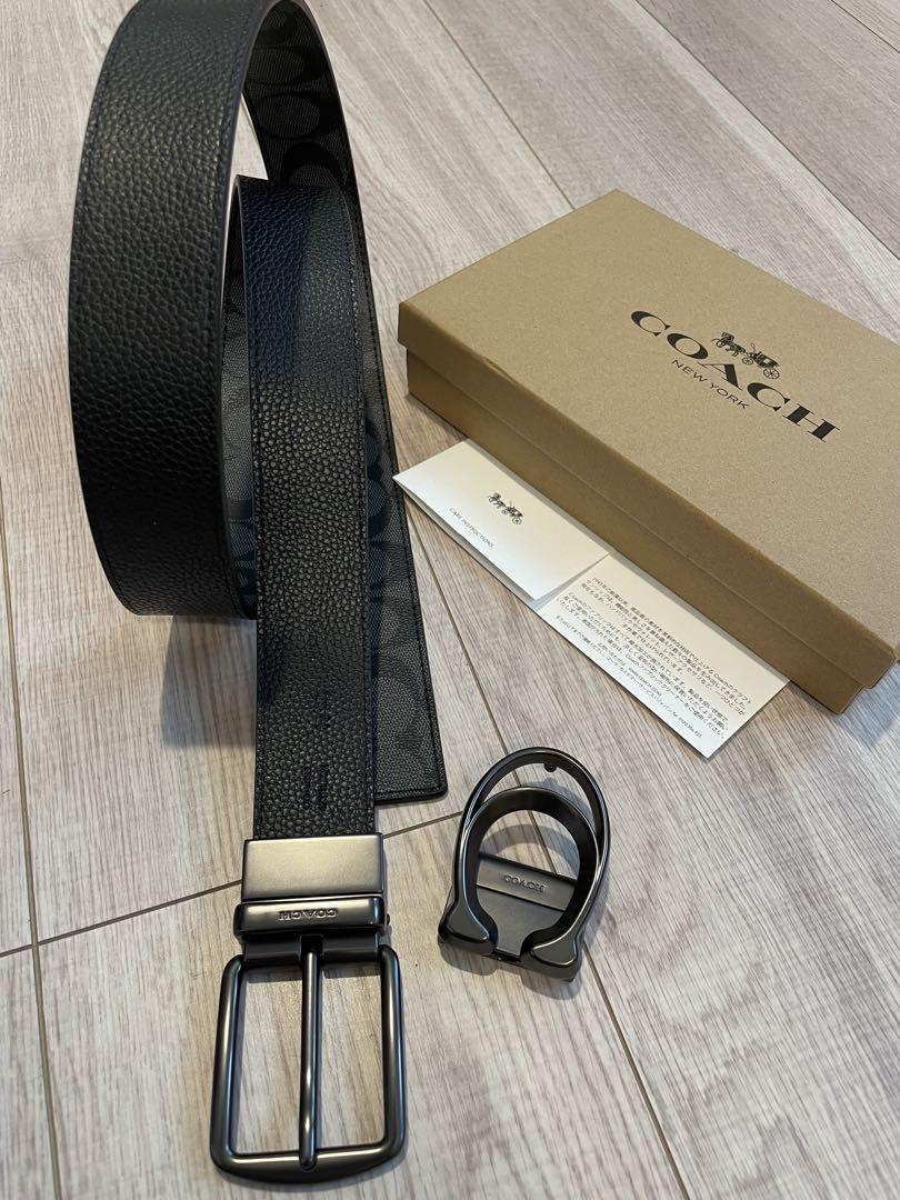 新品coachコーチシグネチャーフリーサイズリバーシブルベルト