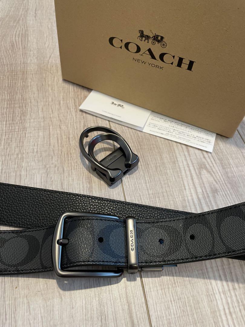 新品coachコーチシグネチャーフリーサイズリバーシブルベルト