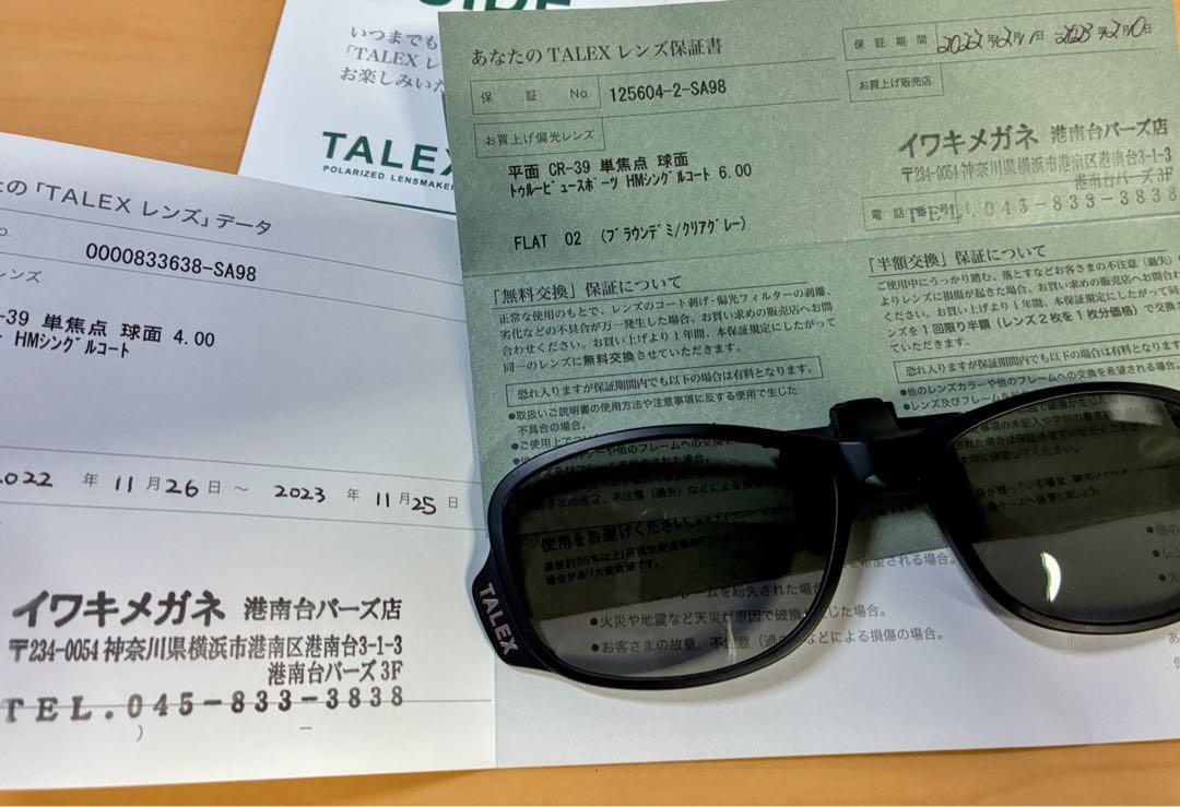タレックス　クリップオン　サングラス　中古