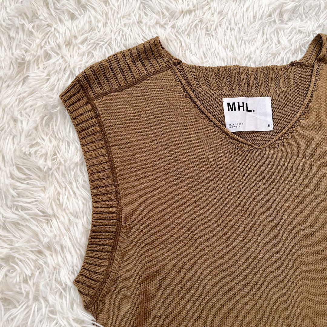 美品✨MHL. マーガレットハウエル　コットンリネン　Vネック　ニットベスト