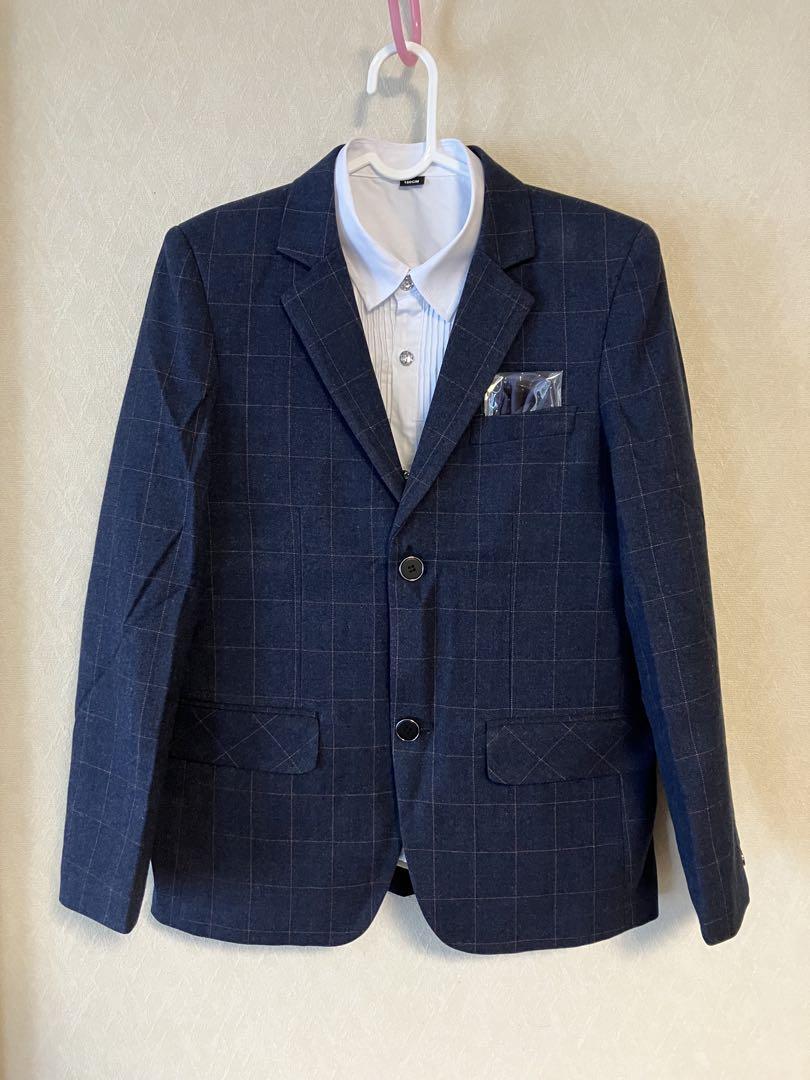 【卒業式】チェック柄 ブレザー シャツ付き 160cm 4,650円