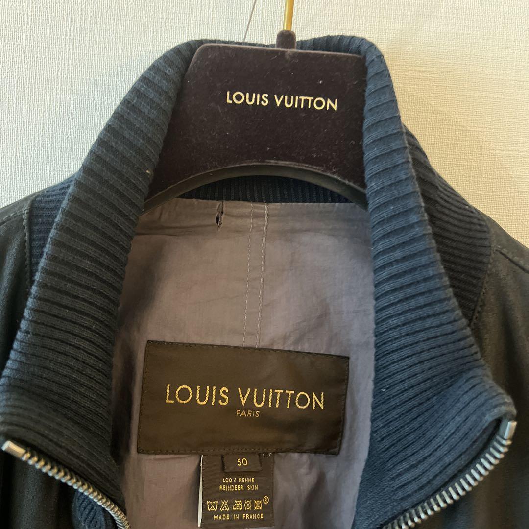 Louis Vuitton ブラック トナカイレザージャケット　50