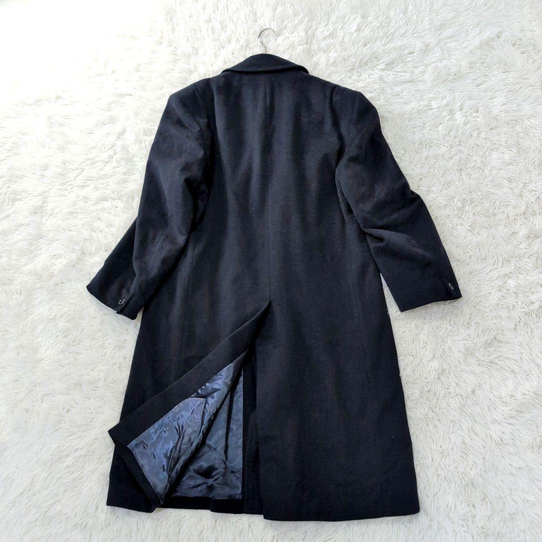 【美品】カシミヤ100% 英国製 着丈100オーバー ダブルブレスト 濃紺 XL 【美品】カシミヤ100% 英国製 着丈100オーバー ダブルブレスト 濃紺 XL