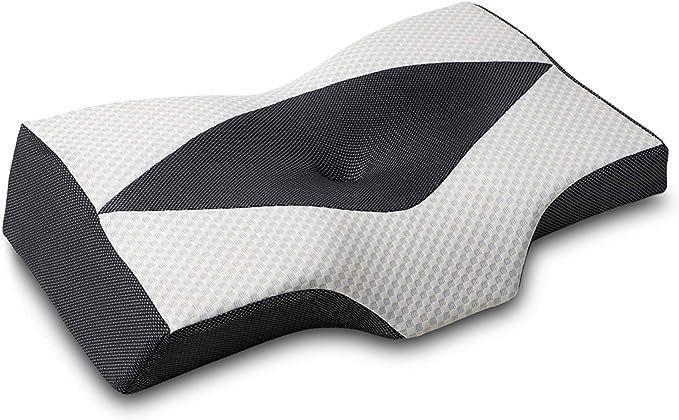 22.1 波状デザイン枕 ホワイト・ブラック 約60cm x 40cm