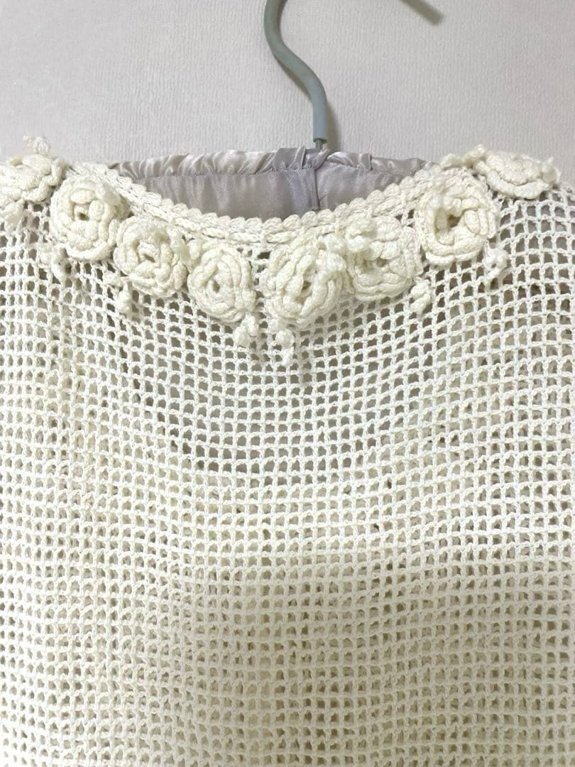 カネコイサオ 綿ニット 美品>カネコイサオ 長袖綿ニット 透かし編み カネコイサオ 綿ニット 美品>カネコイサオ 長袖綿ニット 透かし編み