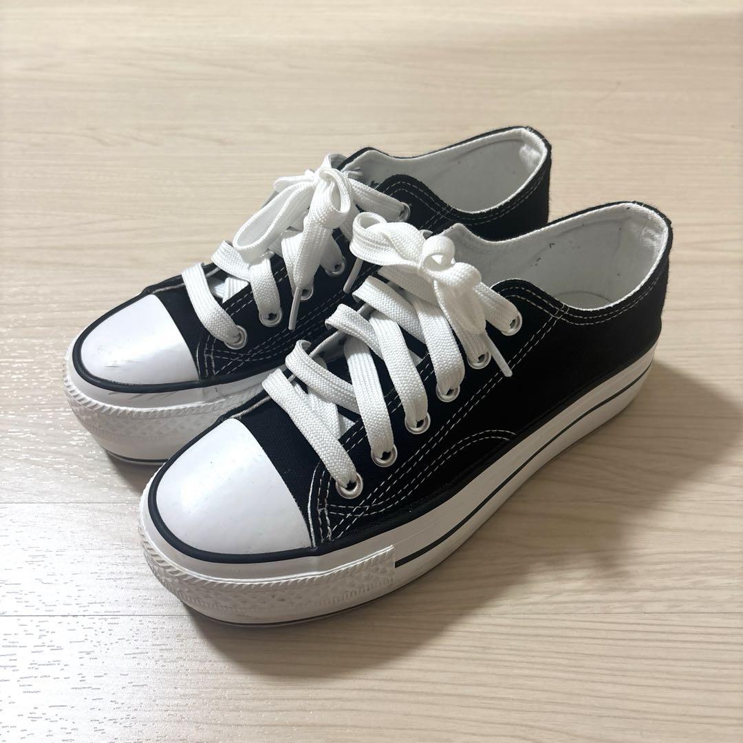 コンバース　ブラックスニーカー　厚底ローカット 楽天市場】コンバース CONVERSE 厚底スニーカー レディース